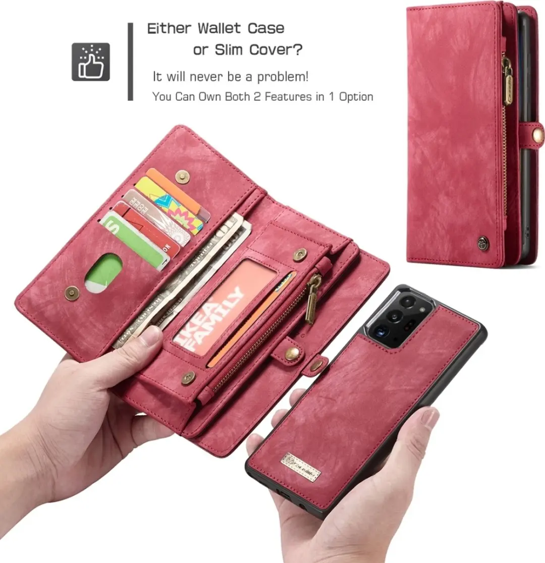 Caseme 008 Telefoonhoesje Samsung Galaxy Note 20 Ultra - 2in1 Bookcase Rood