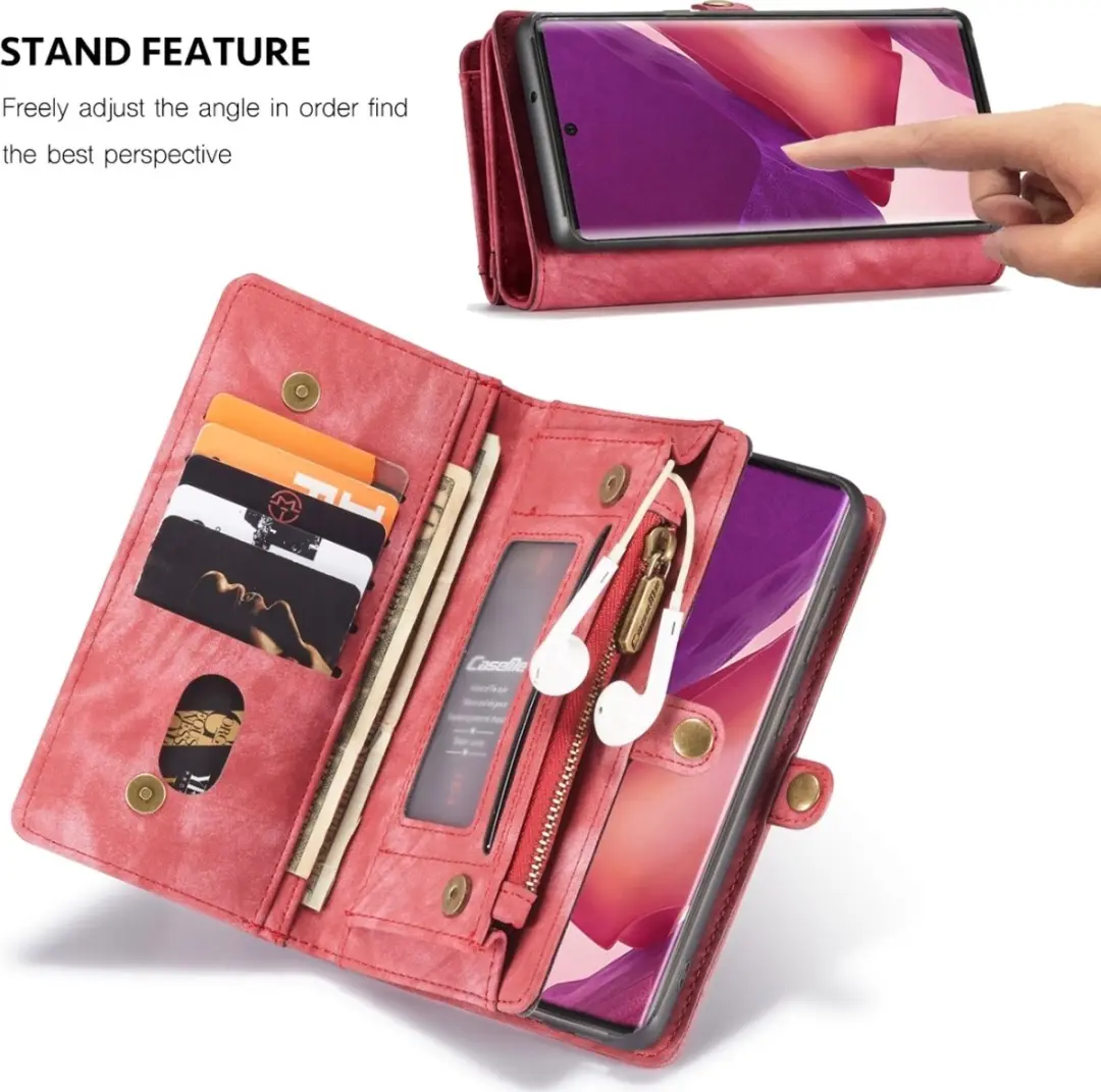 Caseme 008 Telefoonhoesje Samsung Galaxy Note 20 Ultra - 2in1 Bookcase Rood