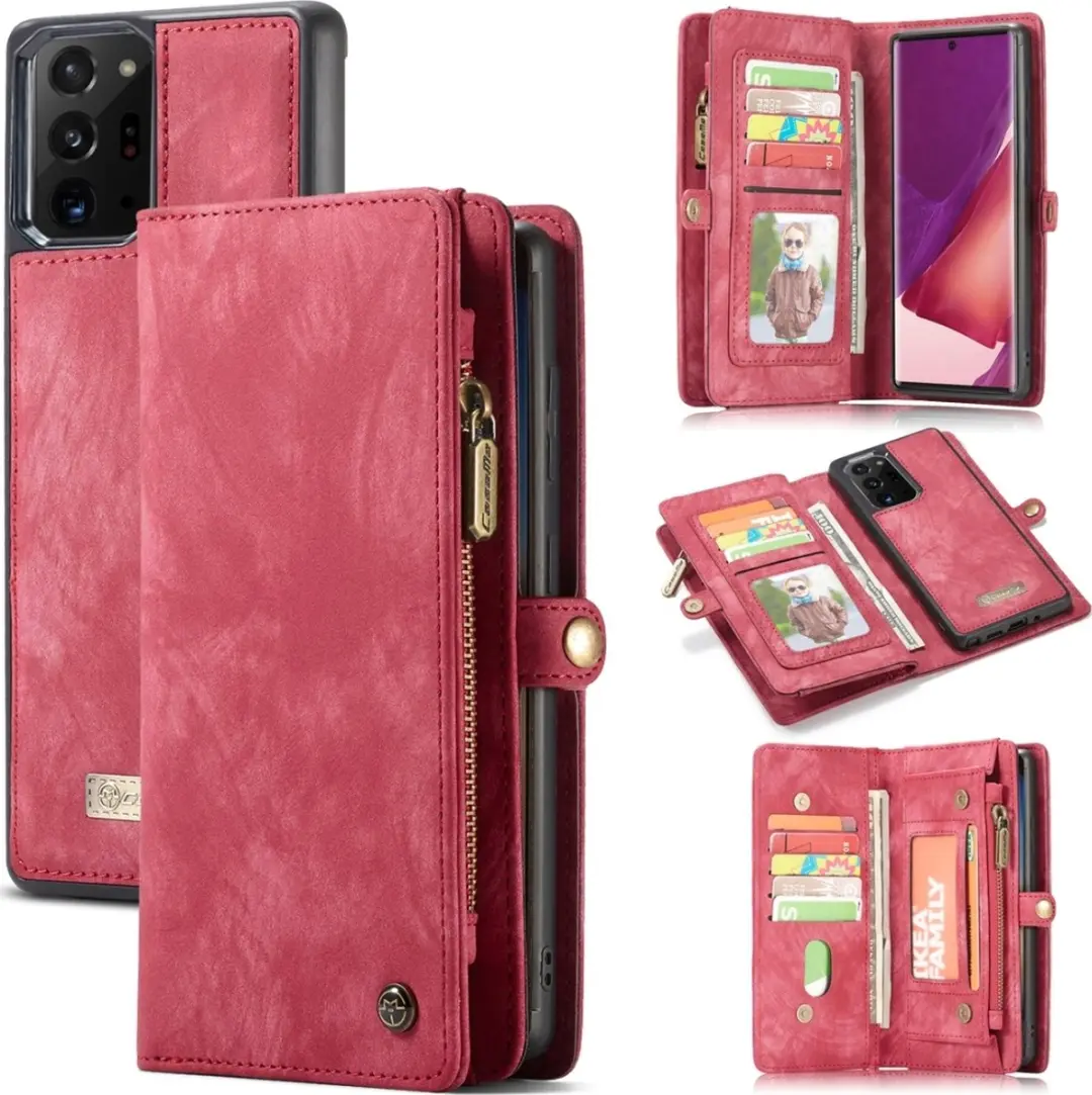 Caseme 008 Telefoonhoesje Samsung Galaxy Note 20 Ultra - 2in1 Bookcase Rood