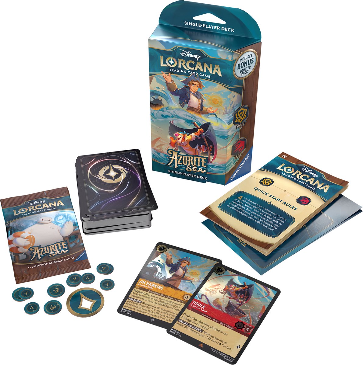 Disney Lorcana: Azurite Sea Jim Hawkins & Tiger Starter Deck