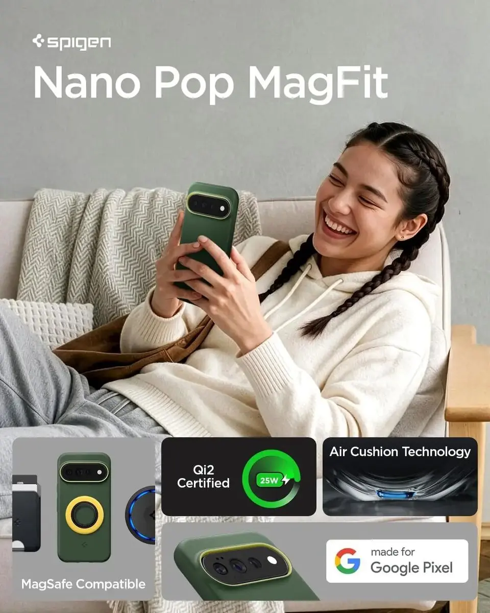 Spigen Nano Pop MagFit ACS11456 Hoesje - Google Pixel 11 Pro XL - Groen