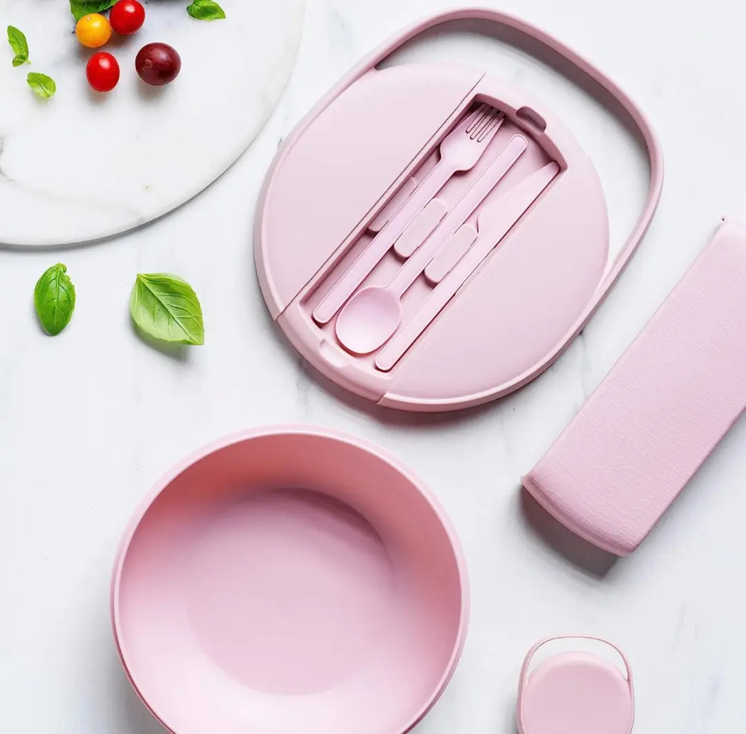 Hip Clutch Lunchbox - Roze - 6-delig met bestek