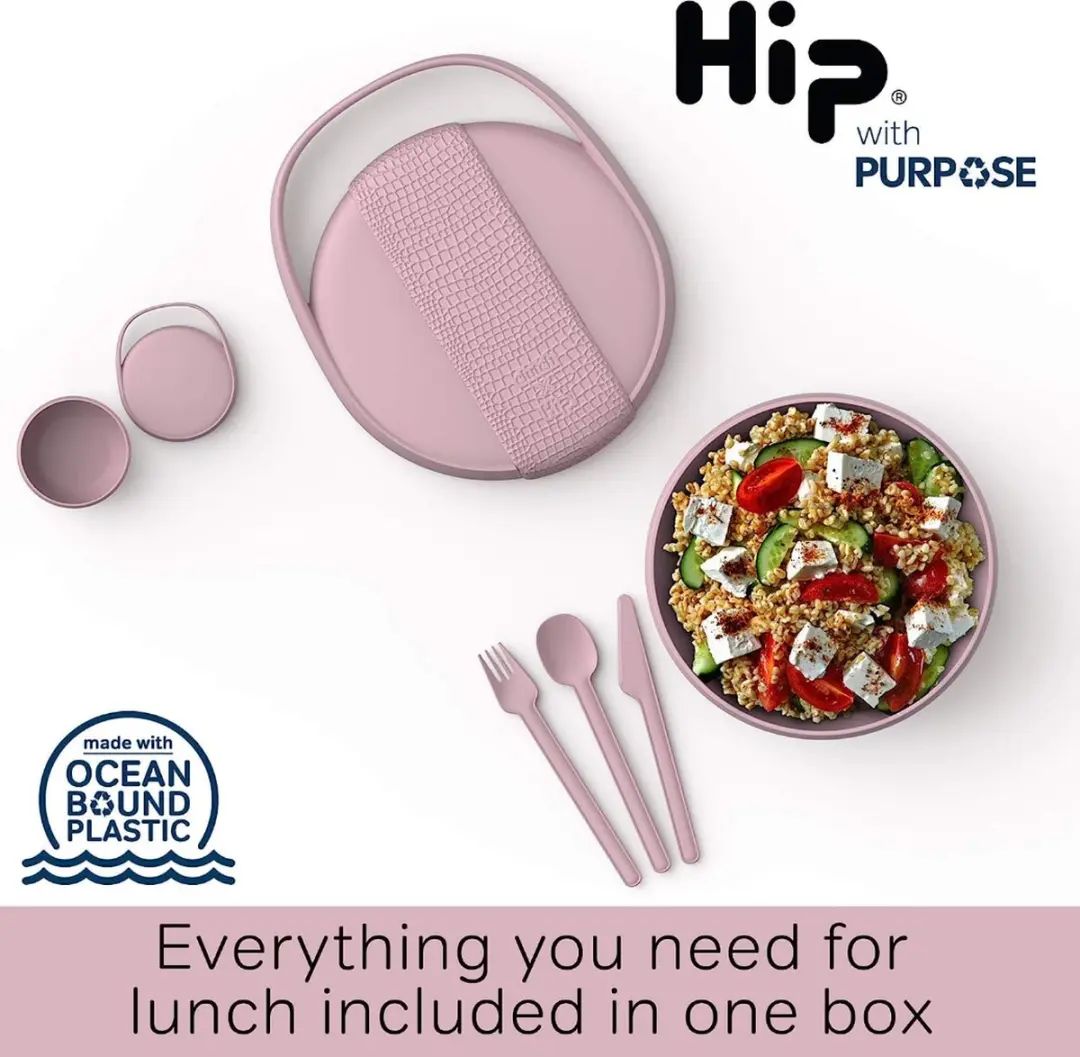 Hip Clutch Lunchbox - Roze - 6-delig met bestek