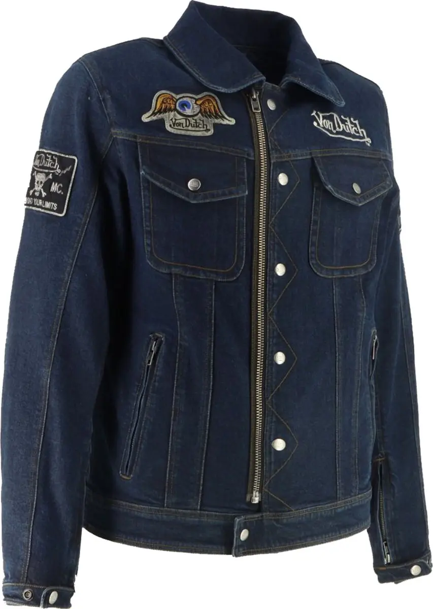 Von Dutch x Helstons Westy Motorfietsjas - Blauw S