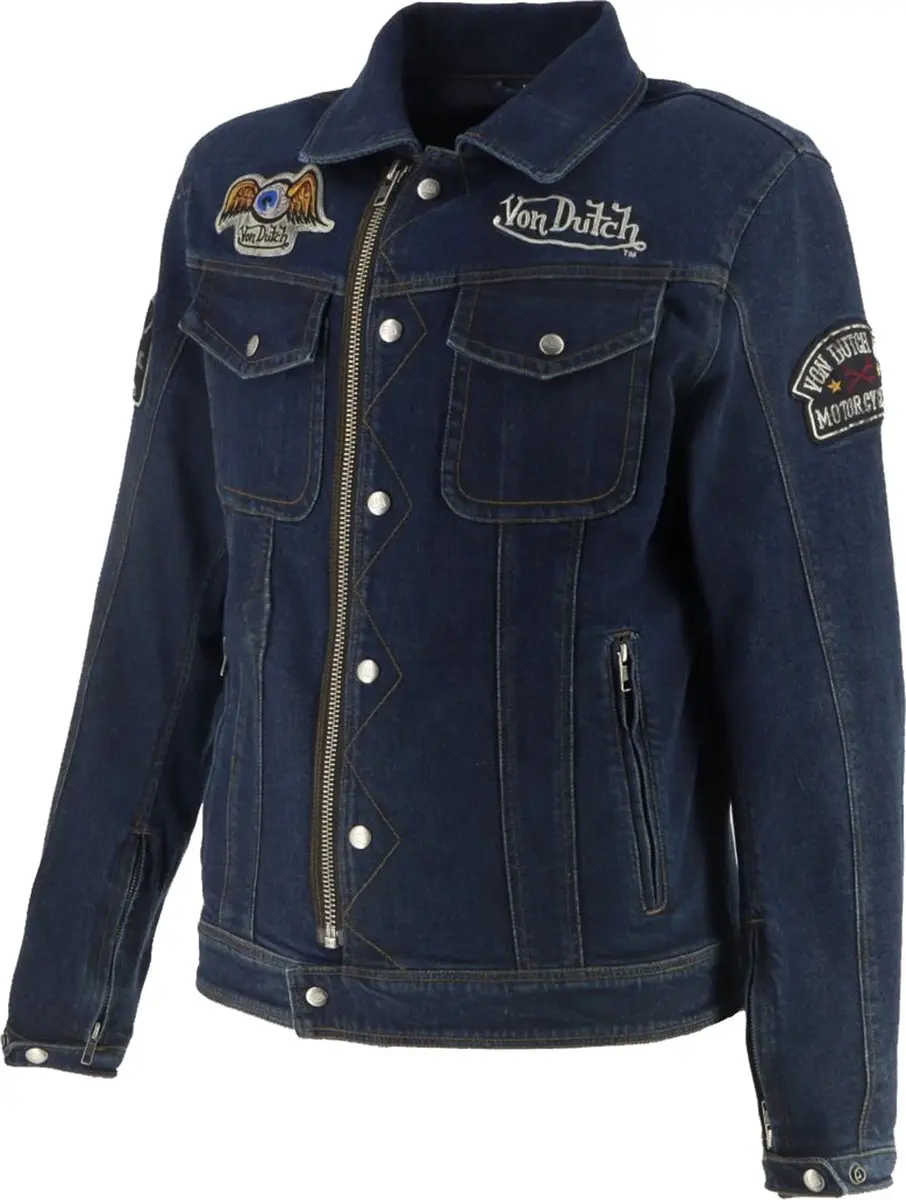 Von Dutch x Helstons Westy Motorfietsjas - Blauw S