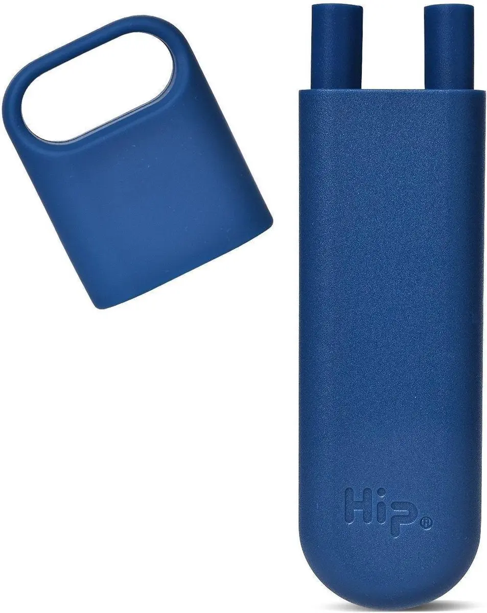 Hip OBP Squeaky Clean Rietje met Houder - Siliconen - Blauw