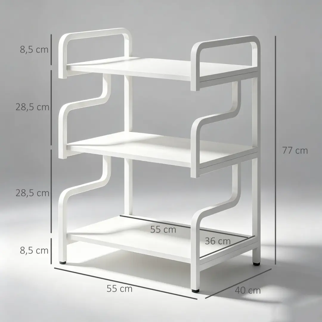 Homcom Printerstand - 55x40x77cm - Wit