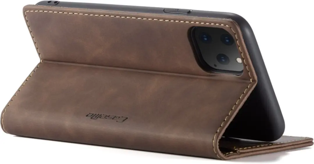 Caseme Luxe Wallet Hoesje iPhone 11 Pro - Coffee - 2 Pasjes