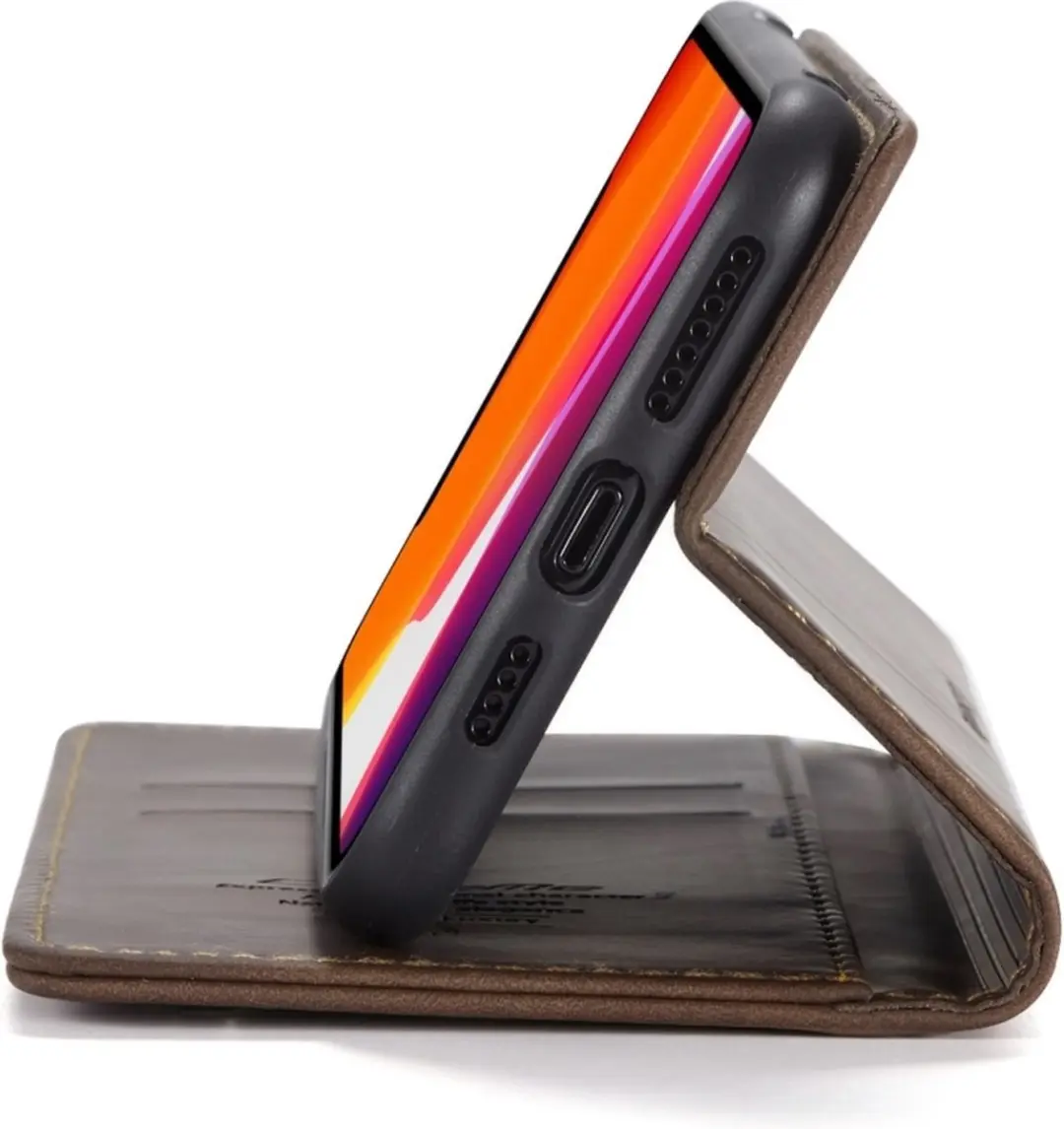 Caseme Luxe Wallet Hoesje iPhone 11 Pro - Coffee - 2 Pasjes
