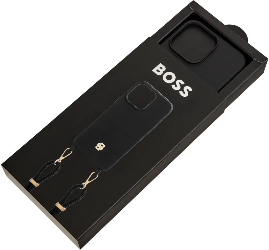BOSS Double B iPhone 16 Hoesje - Black & Gold