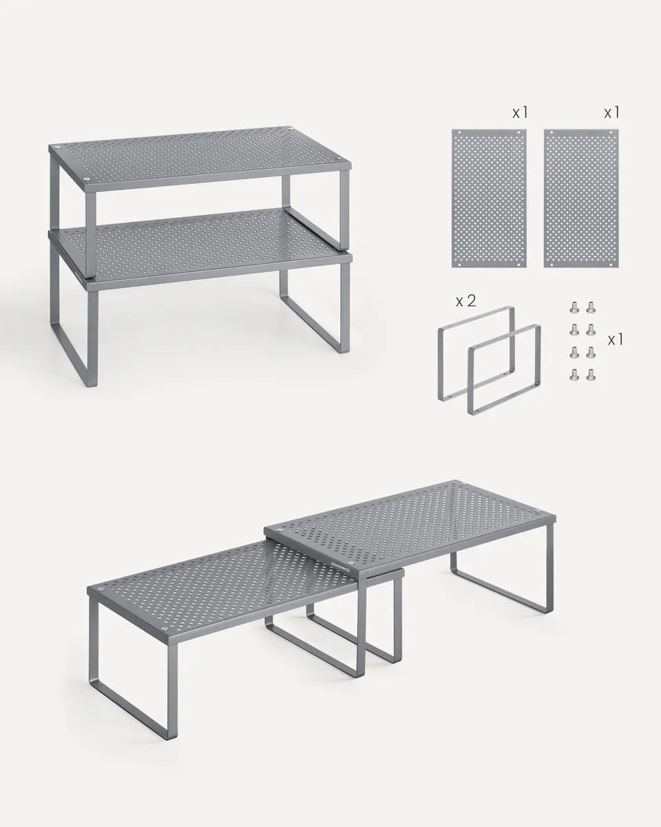 Songmics Kruidenrek 2-delig KCS401G01 - Zilver