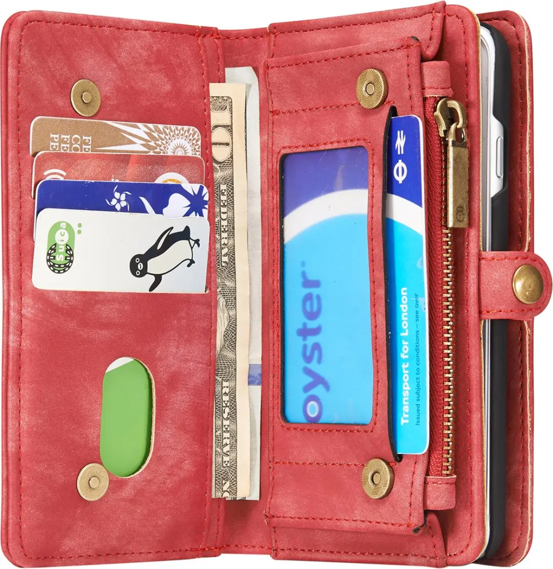 Caseme iPhone 7/8 Vintage Portemonnee Hoesje 551334 - Rood