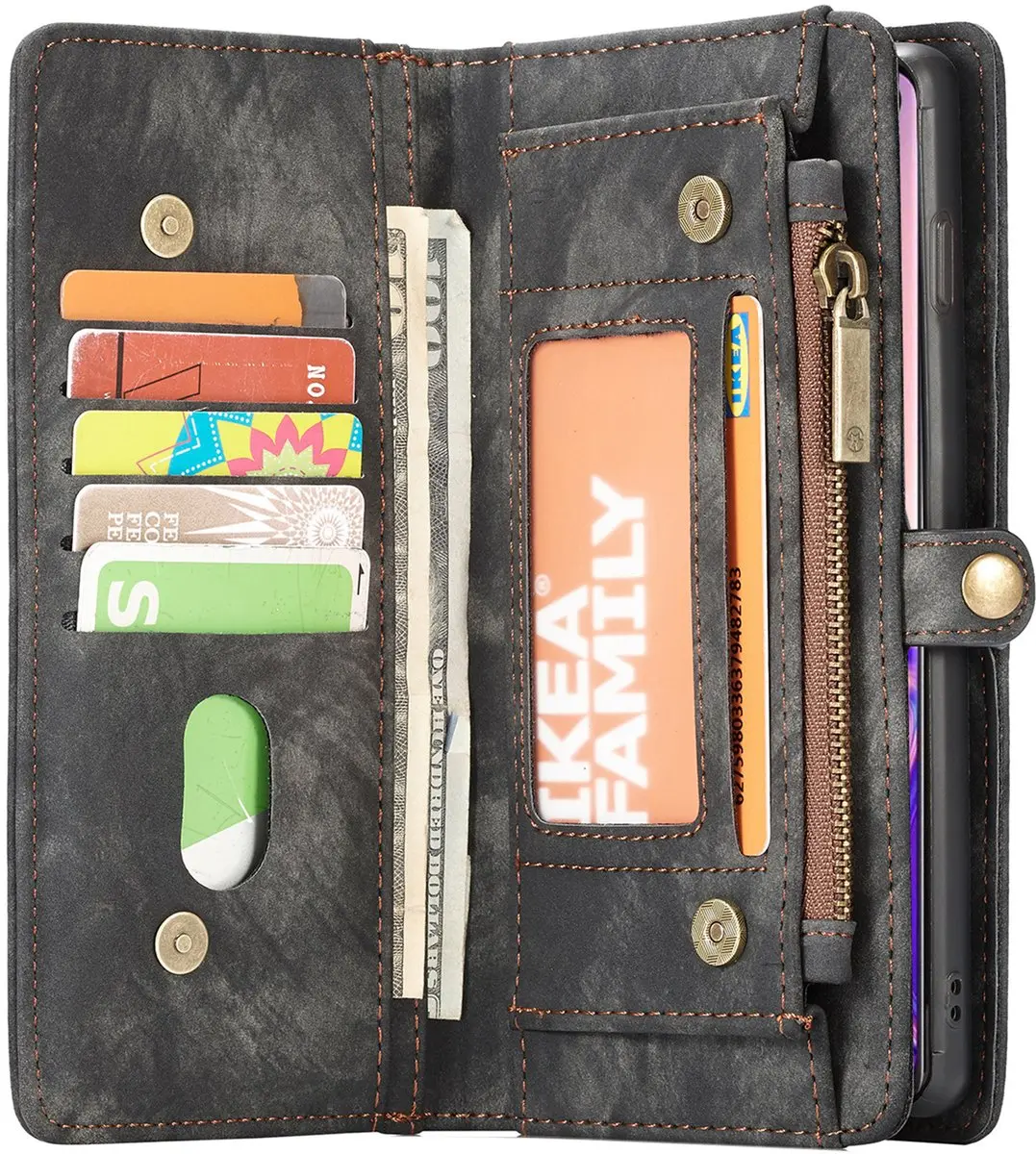 Caseme Luxe Wallet Bookcase Samsung Galaxy S10+ - Zwart