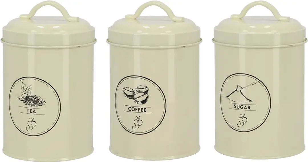 Esschert Design Voorraadblik Koffie/Thee/Suiker C2102