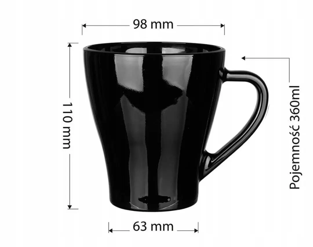 Hugo Mokken 360ml - 6 Stuks Zwart