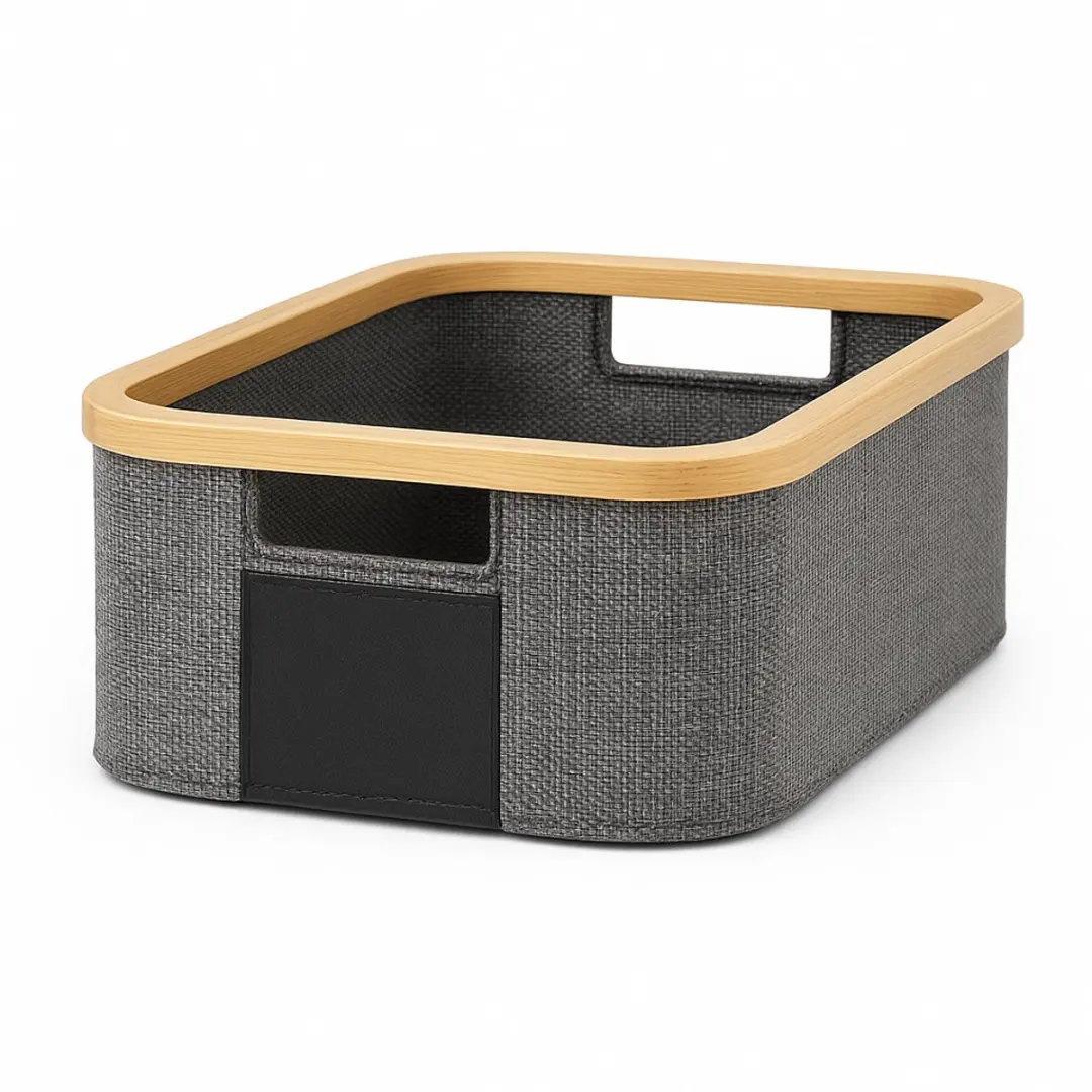 Alpina Bamboe Opbergmand 38x26x16cm - 3 Vakken
