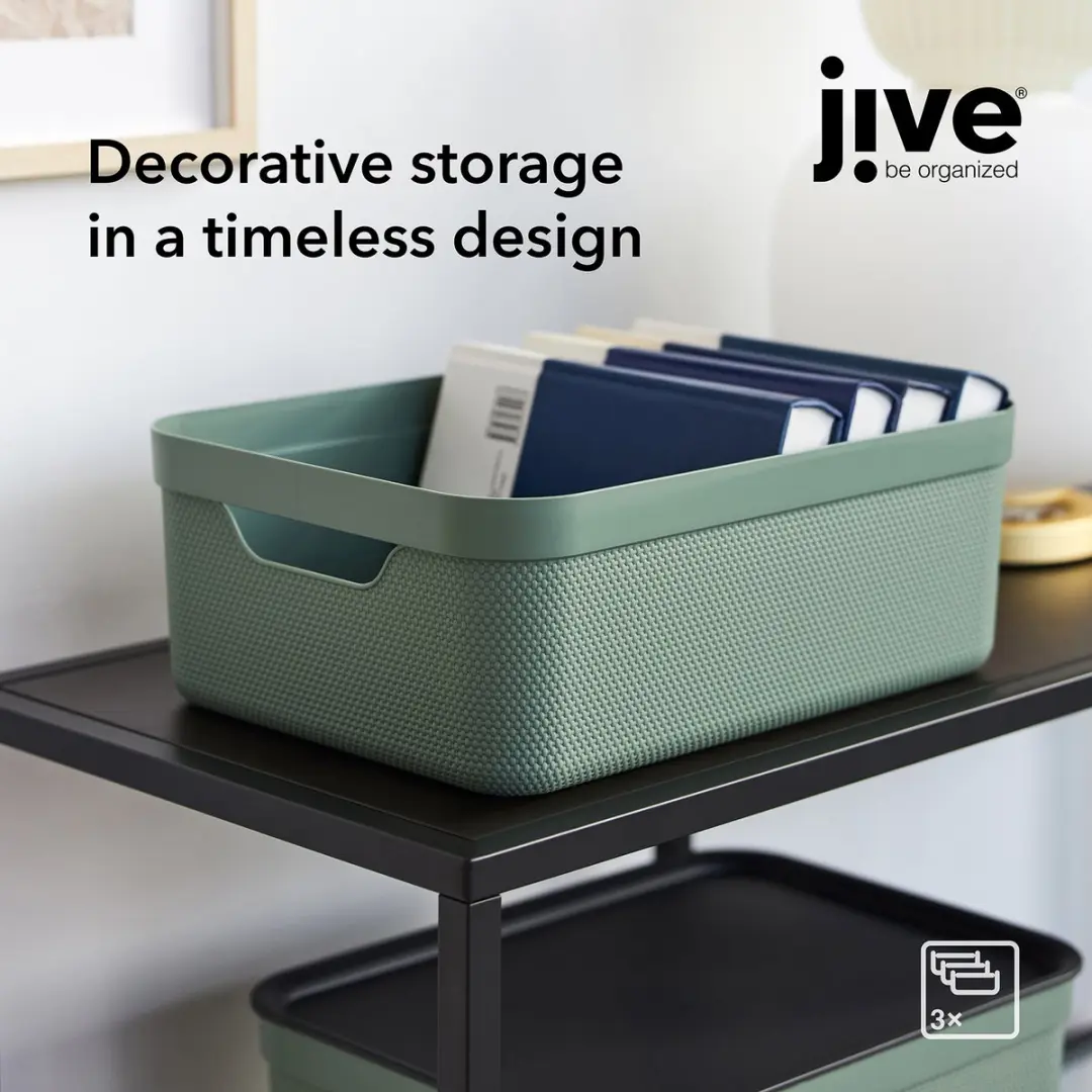 Rotho Jive Opbergboxen Set 3x10L - Groen/Antraciet