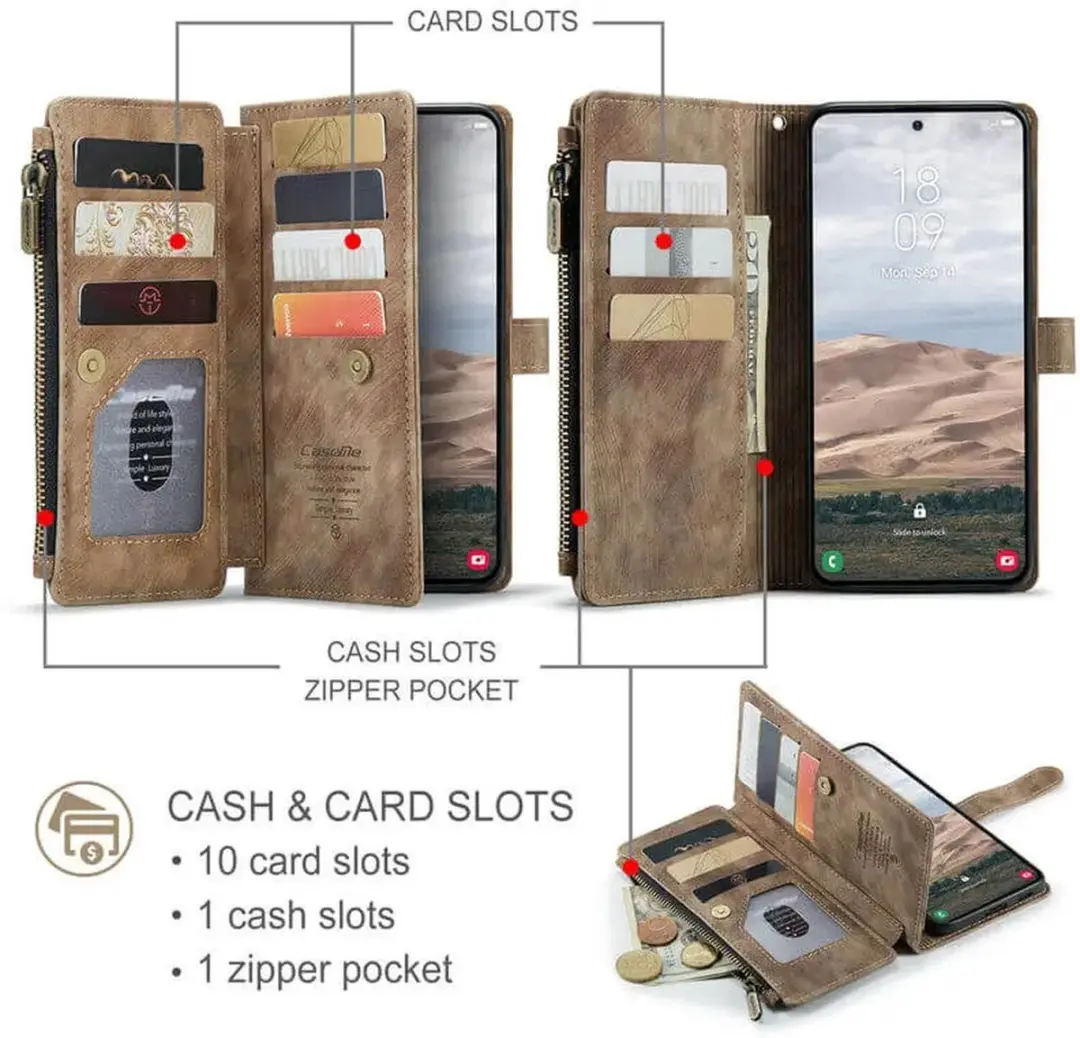Caseme C30 Hoesje Samsung Galaxy A57 - Bruin - afbeelding 6 van 6