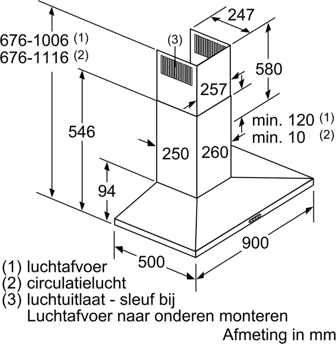 Bosch DWQ96DM50 Serie 4 Wandschouwkap - RVS