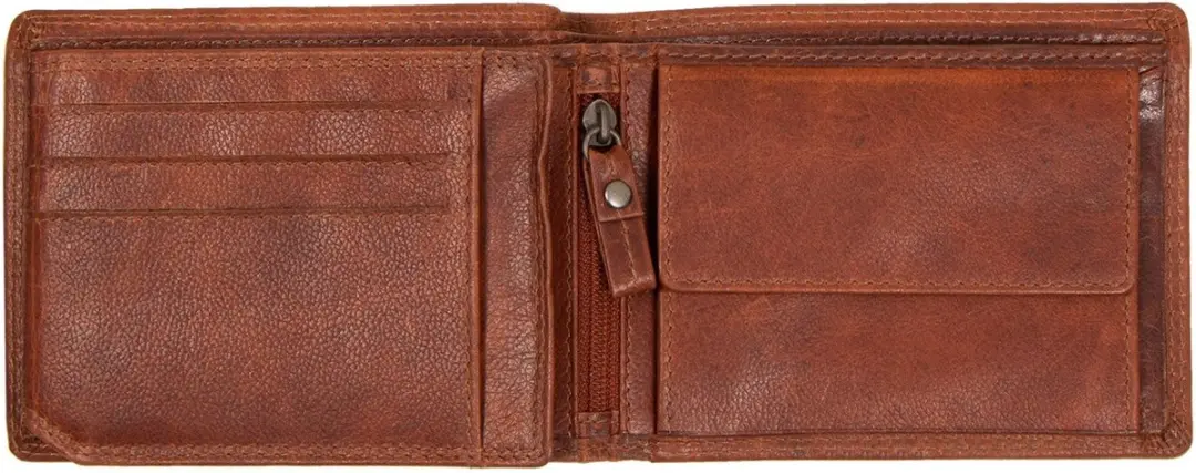 Mustang Udine Cognac Leren Portemonnee - 6 Pasjes