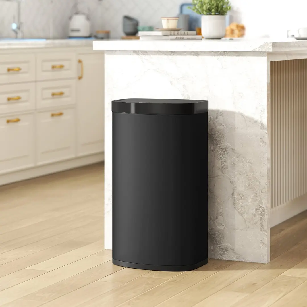 Homcom Sensor Bin Edelstalen Vuilnisbak 55L - 38x28,5x69cm Zwart - afbeelding 4 van 6