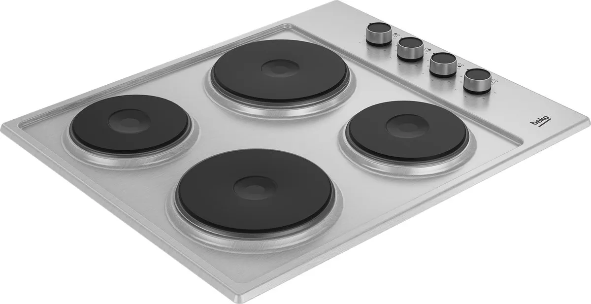 Beko HIGE64100X Inbouw Elektrische Kookplaat - 4 Zones - Grijs