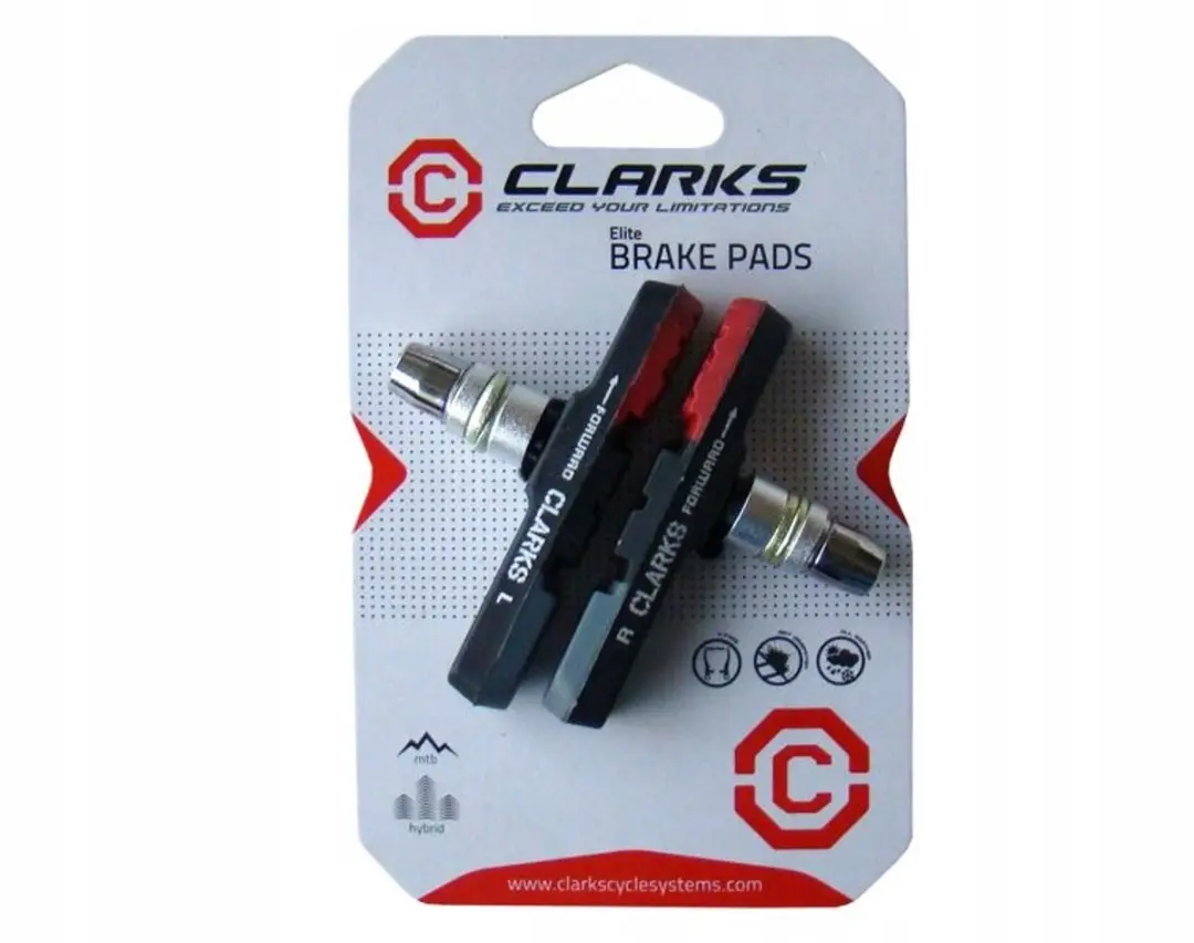 Clarks V-brake Remblokken 72mm - Rood/Zwart