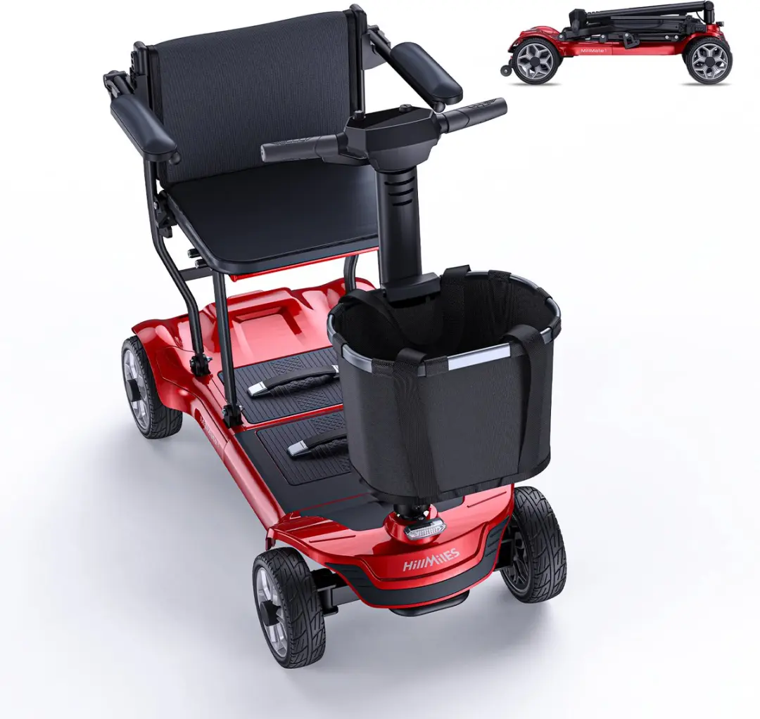 HillMiles MileMate 1 Elektrische Scootmobiel 250W - 24km Actieradius - Rood