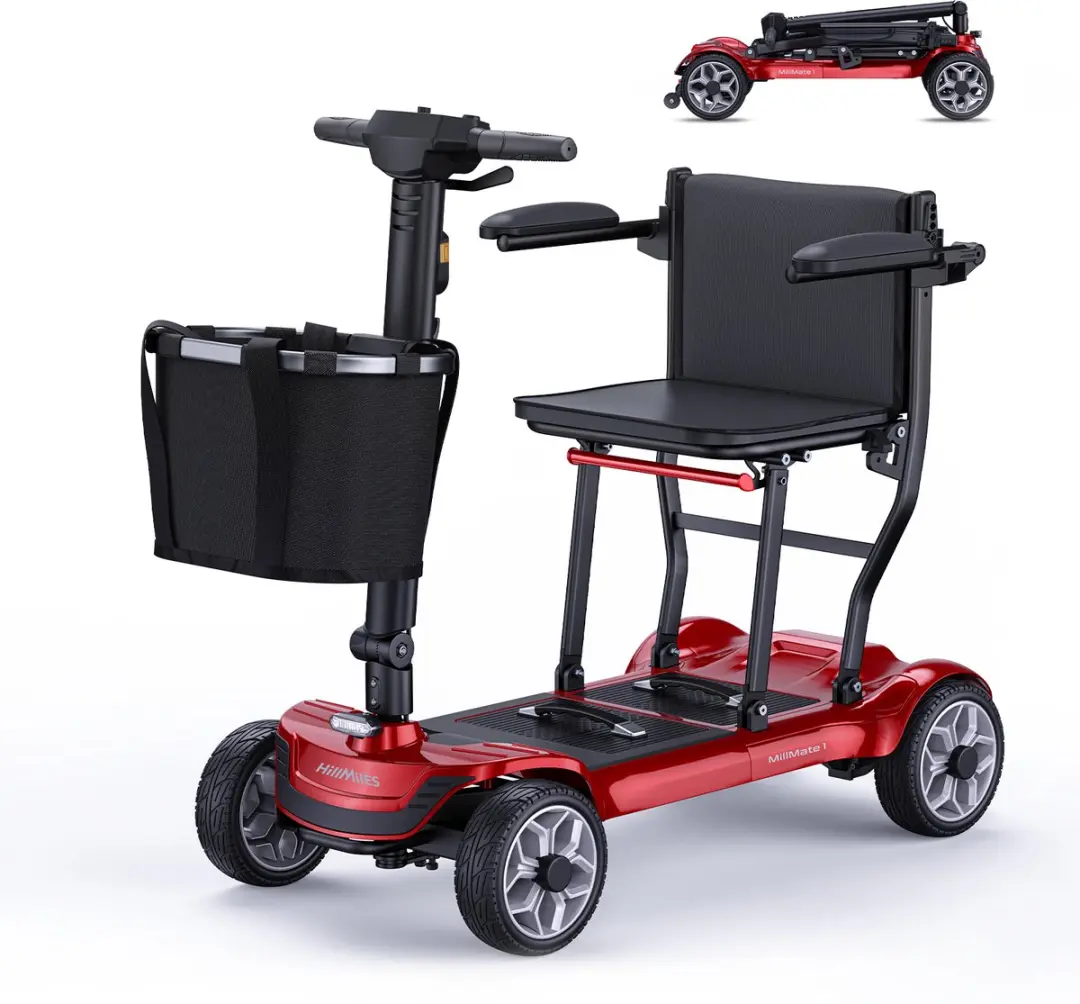 HillMiles MileMate 1 Elektrische Scootmobiel 250W - 24km Actieradius - Rood
