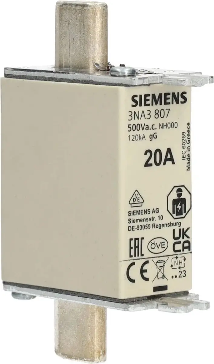 Siemens 3NA3807 Zekeringinzetstuk 20A - afbeelding 6 van 6