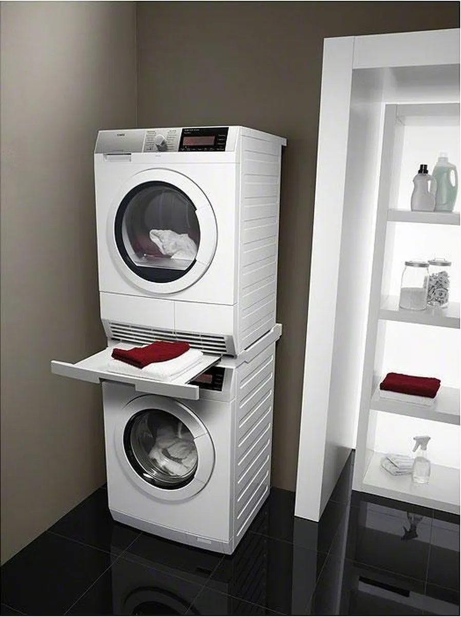 AEG SKP11GW Stapelkit - 60cm Diepe Droger/Wasmachine