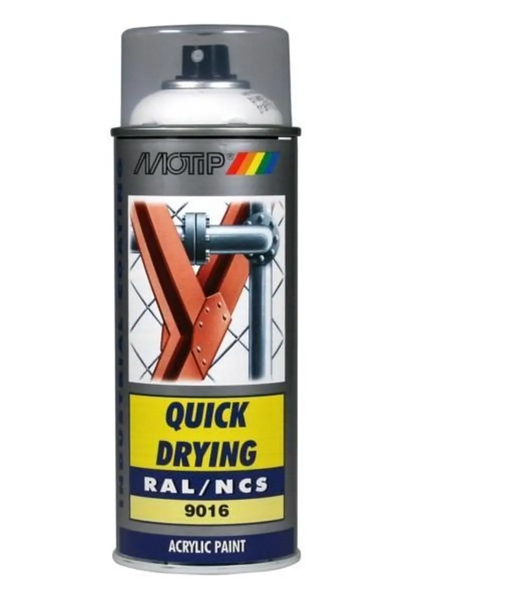Motip industrial acryllak hoogglans RAL 9016 verkeerswit