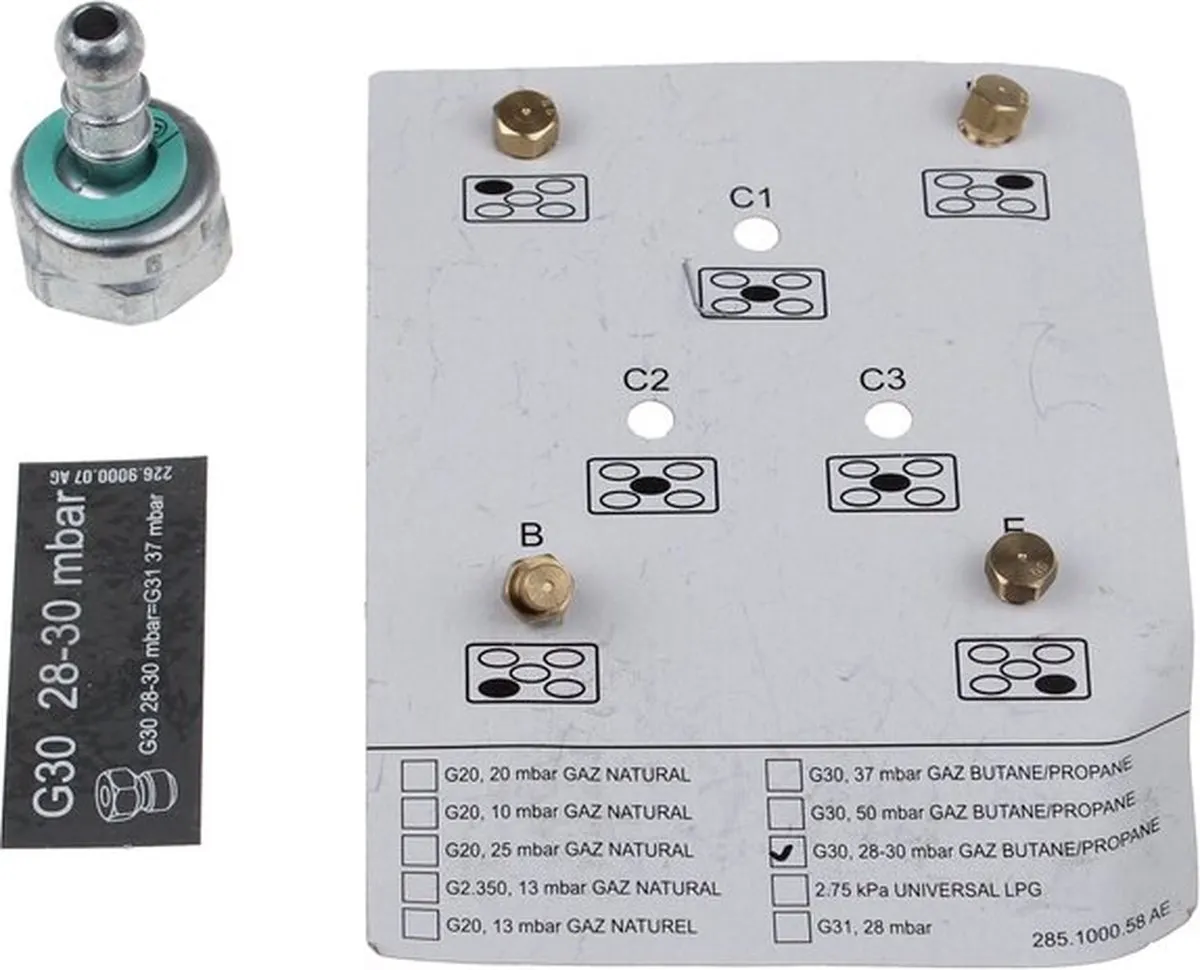 Beko Inspuitstukken Butaan G30 KIT 4431100184 - Goud/Zilver