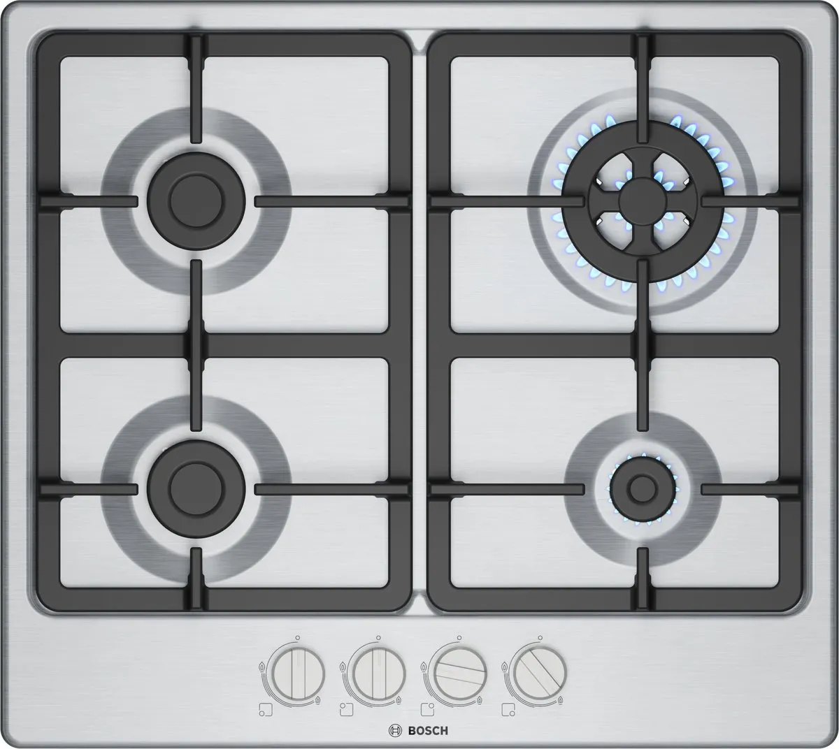Bosch Serie 4 PGH6B5K90N Gaskookplaat 60cm - Inox