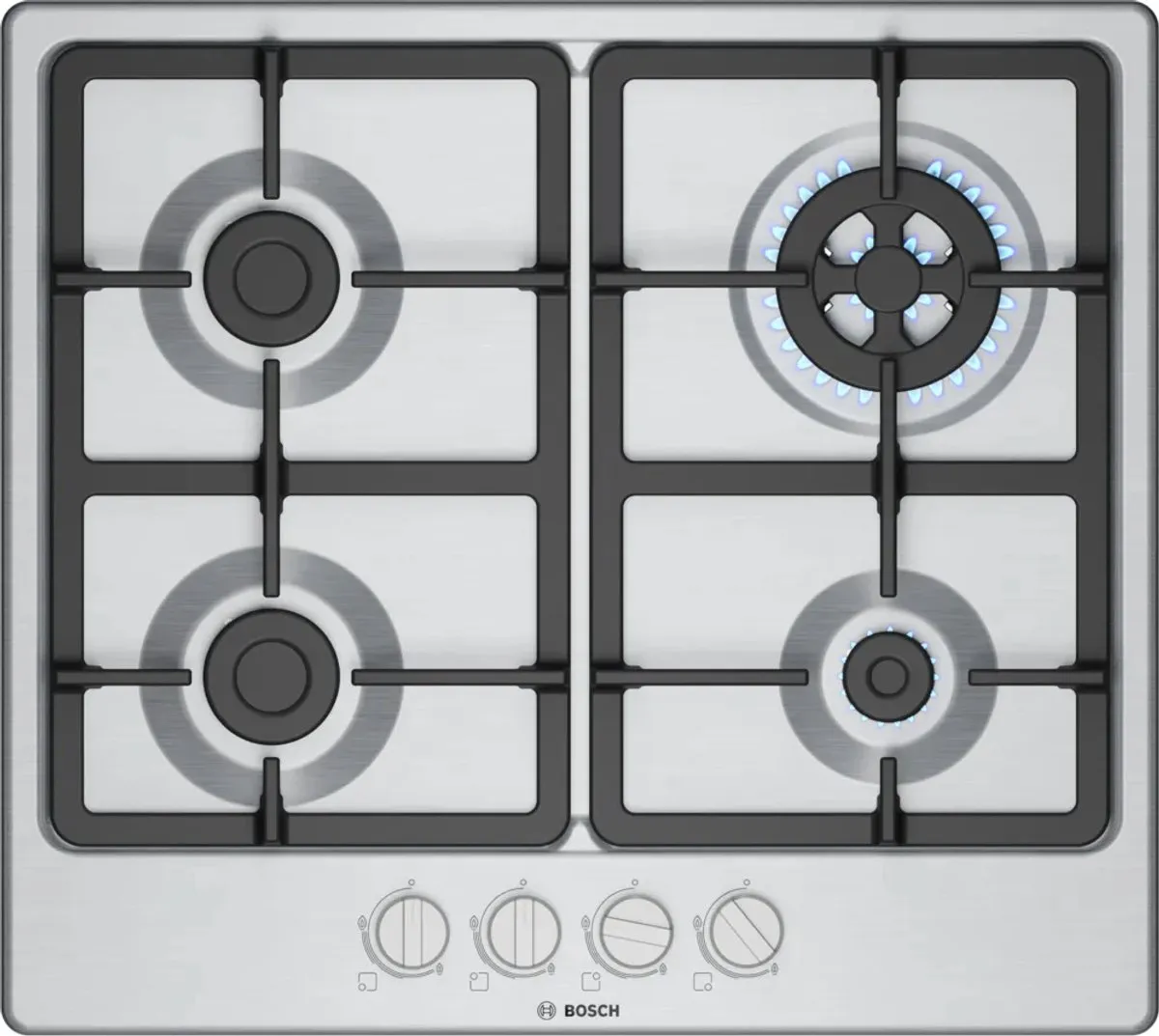 Bosch Serie 4 PGH6B5K90N Gaskookplaat 60cm - Inox