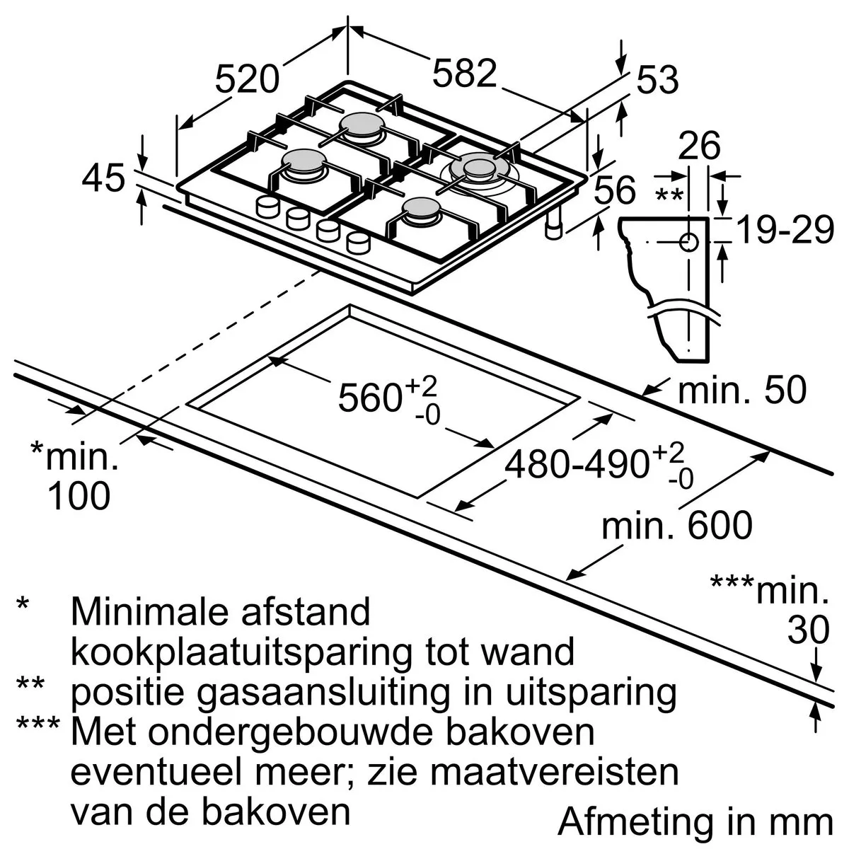 Bosch Serie 4 PGH6B5K90N Gaskookplaat 60cm - Inox - afbeelding 6 van 6