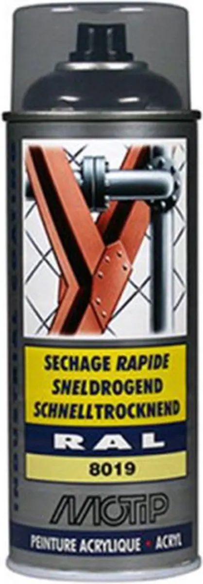Motip Acryllak Hoogglans RAL 8019 - 400ml