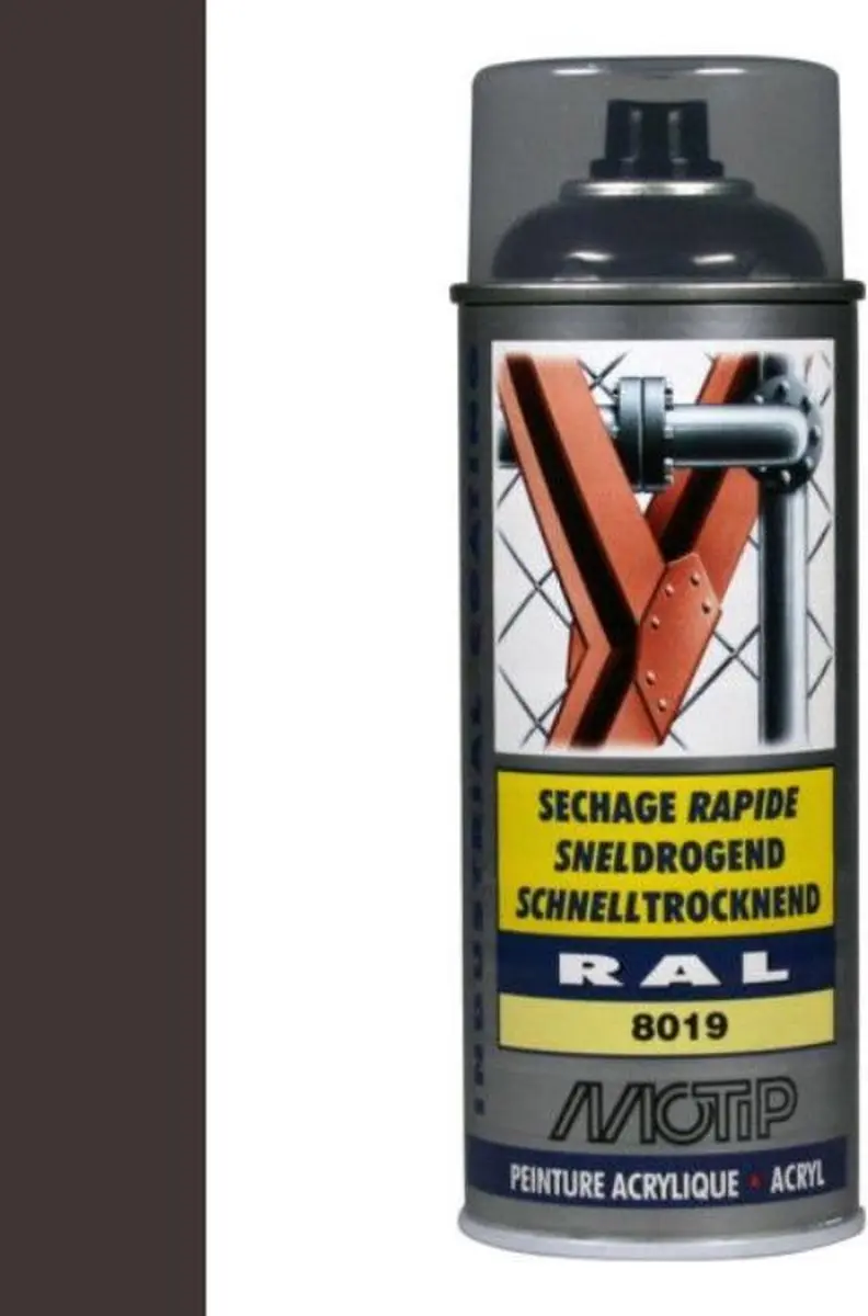 Motip Acryllak Hoogglans RAL 8019 - 400ml