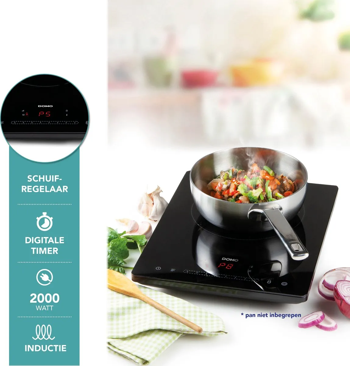 Domo DO332IP Inductiekookplaat 2000W - Zwart