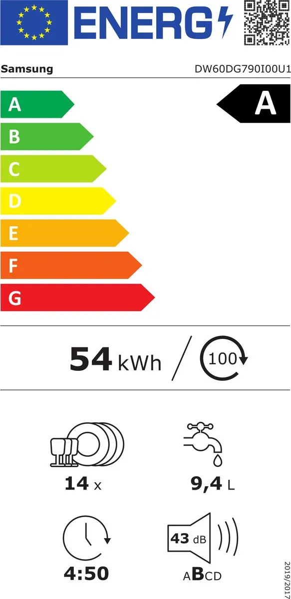 Samsung DW60DG790I00 Volledig Ingebouwd Vaatwasser 14 Couverts