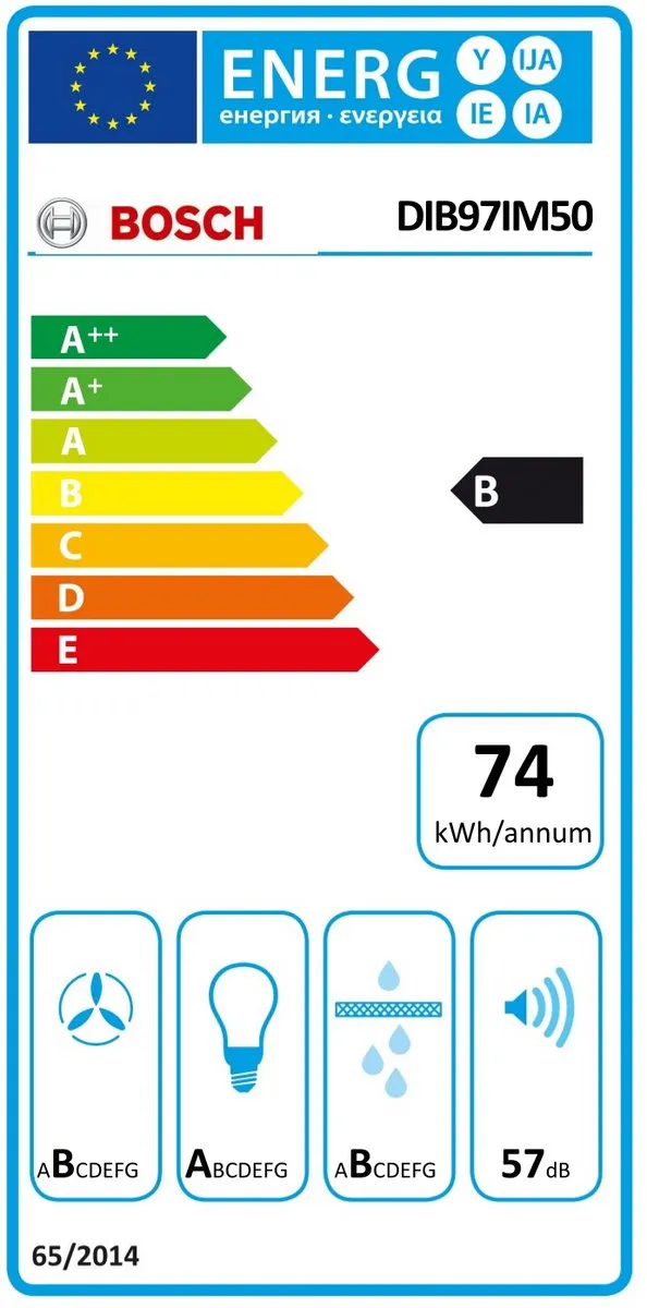 Bosch DIB97IM50 Eilandschouw Afzuigkap - 754 m³/u