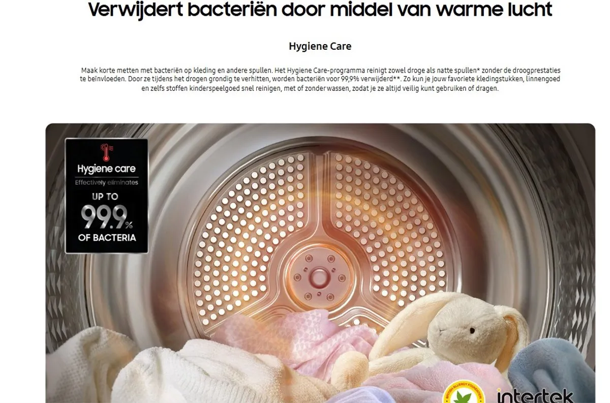 Samsung DV9UDG52A0THEN Wasdroger 9kg - Wit