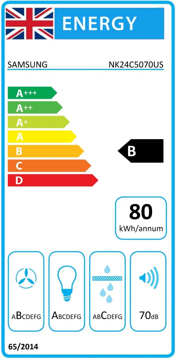Samsung NK24C5070US Afzuigkap - 531 m³/u Roestvrijstaal
