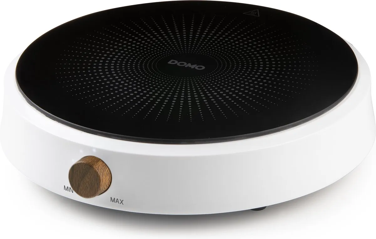 Domo DO30112IP Inductiekookplaat 1 Pit 2000W - Wit/Zwart/Hout