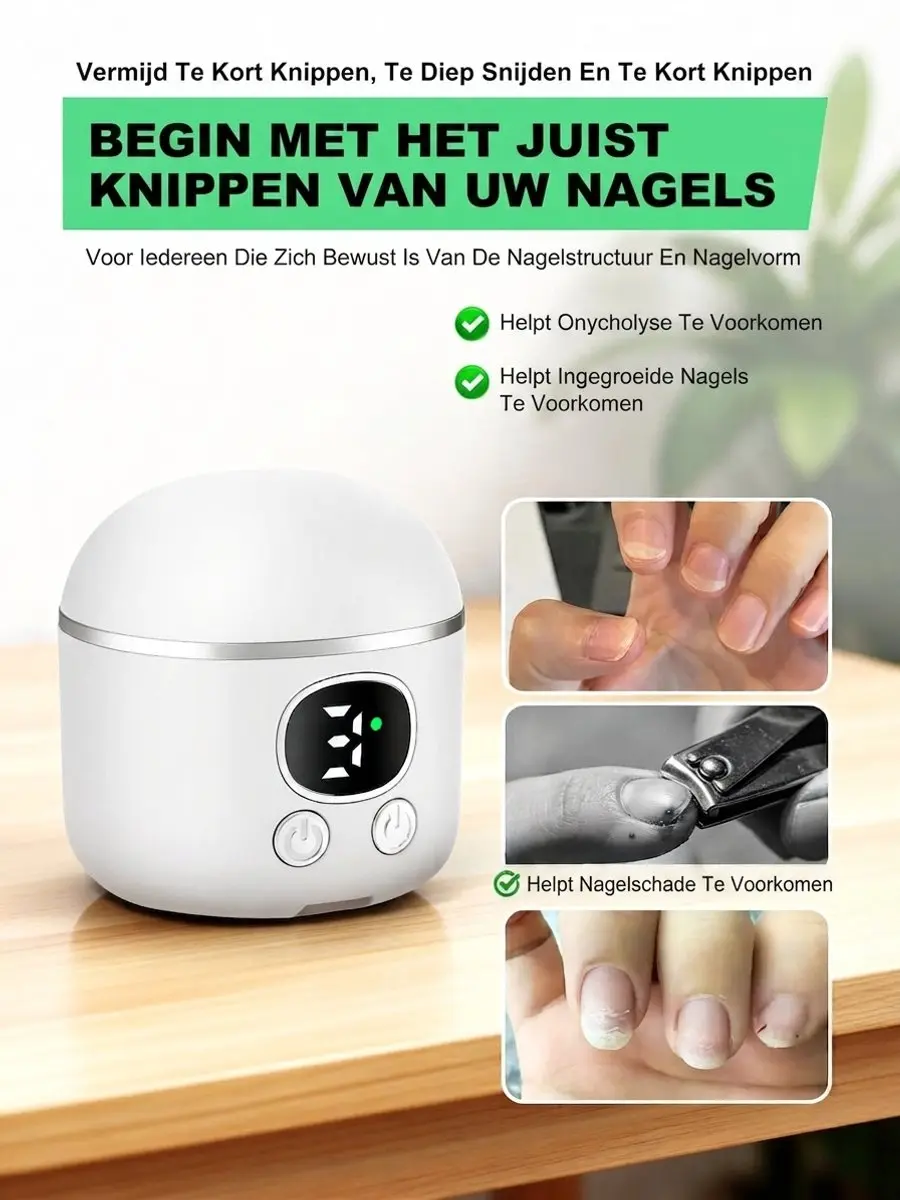 ECTEATOY Professionele Nagelknipper 3-in-1 - Oplaadbaar - 3 Snelheden