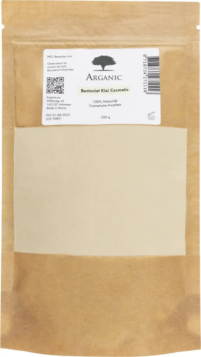 Arganic Bentoniet Klei Cosmetic Grade 250g
