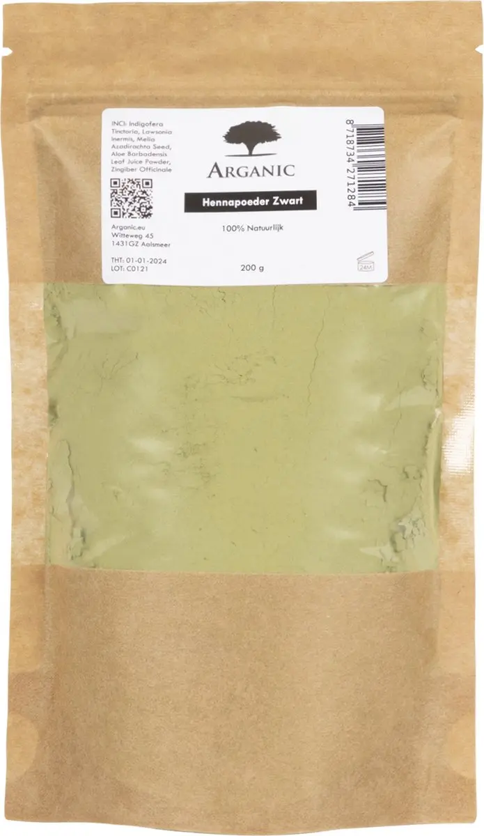 Arganic Zwarte Hennapoeder 200g