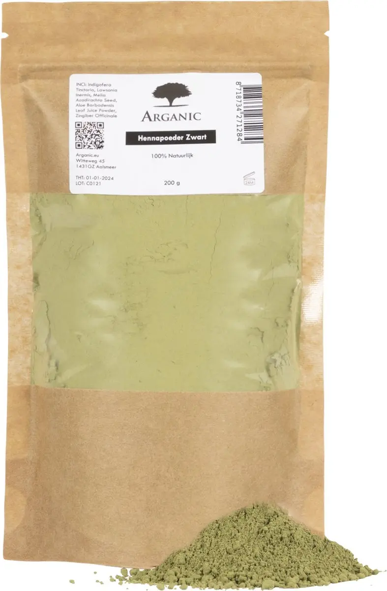 Arganic Zwarte Hennapoeder 200g