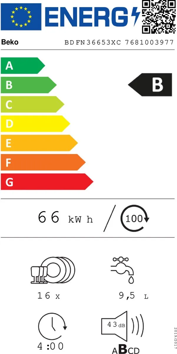 Beko bPRO 500 BDFN36653XC Vaatwasser - 16 Couverts - Roestvrijstaal