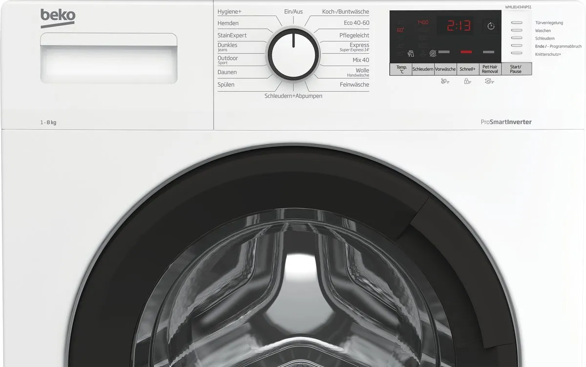 Beko WML81434NPS1 Wasmachine 8kg 1400 RPM - Wit